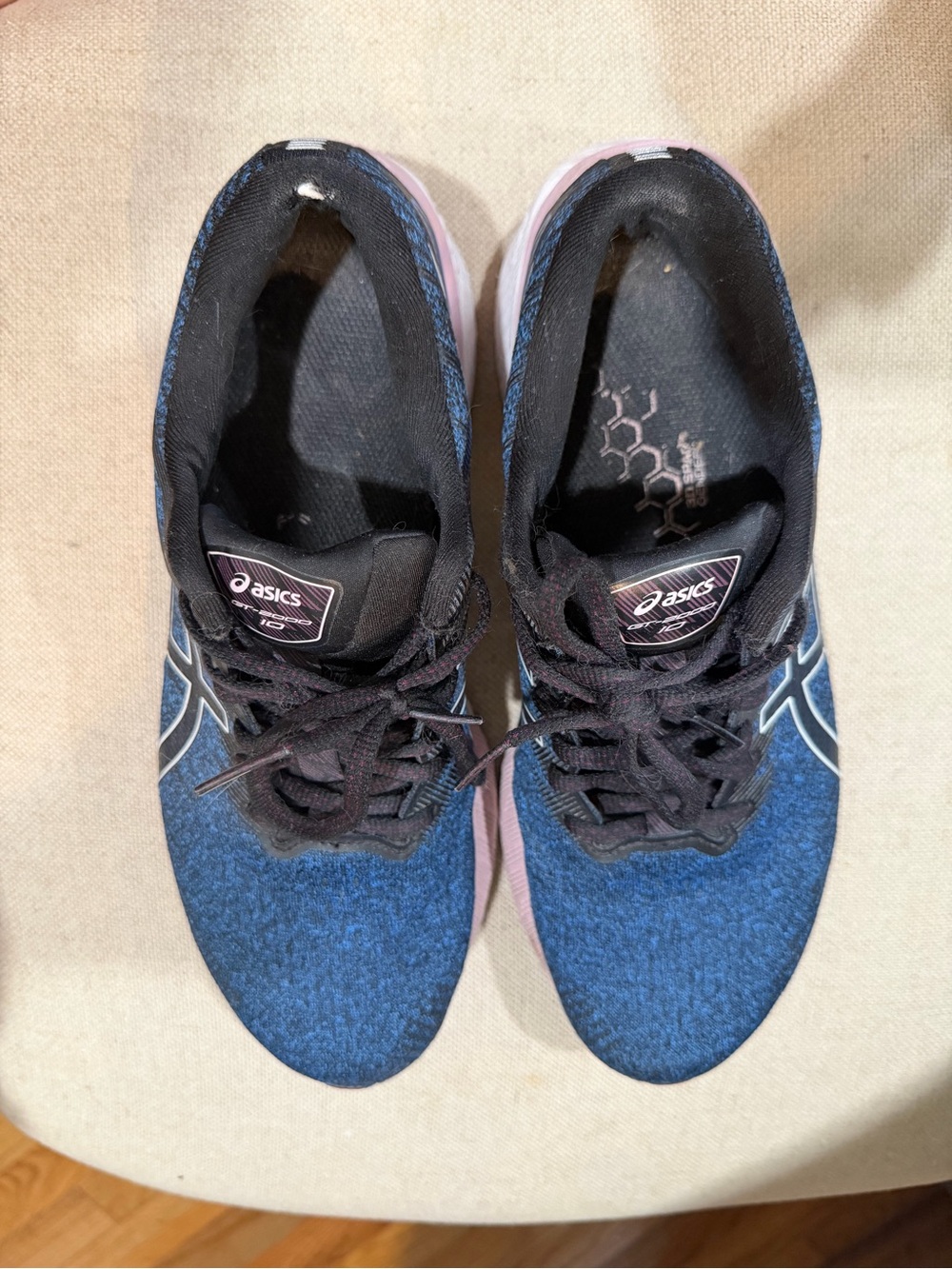 ASICS Women's Blue and Pink Athletic Running Shoes